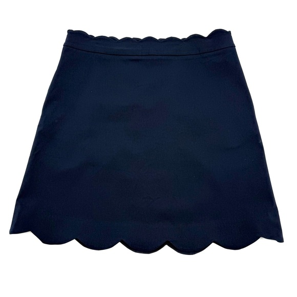J. McLaughlin Dresses & Skirts - J. McLaughlin Women’s Cameron Scallop Hem Skirt Vista Navy Blue Size 14 Stretchy